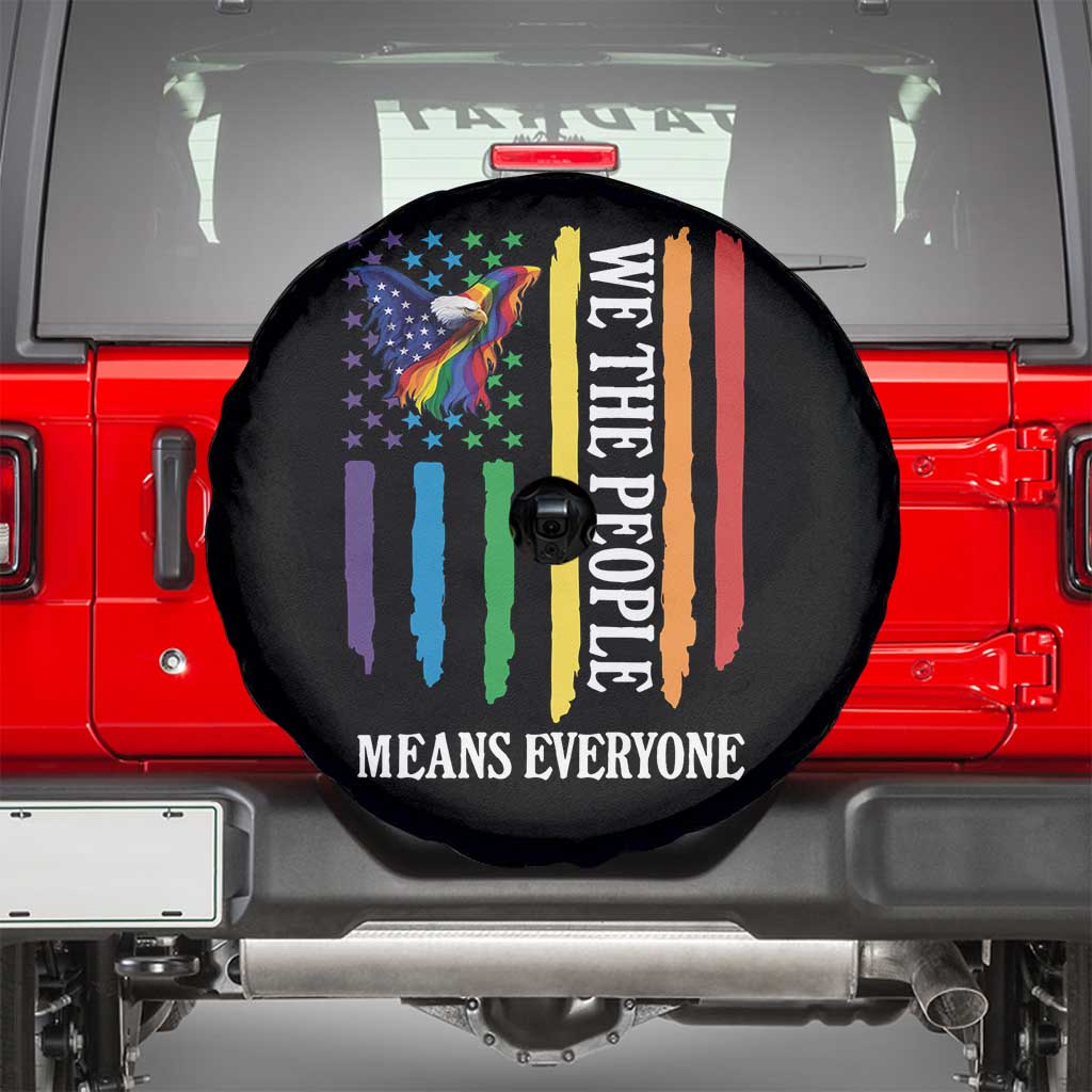Patriotic Rainbow Pride American Eagle Spare Tire Cover We The People LGBT Pride TS12 Black Print Your Wear