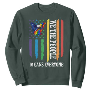 Patriotic Rainbow Pride American Eagle Sweatshirt We The People LGBT Pride TS12 Dark Forest Green Print Your Wear