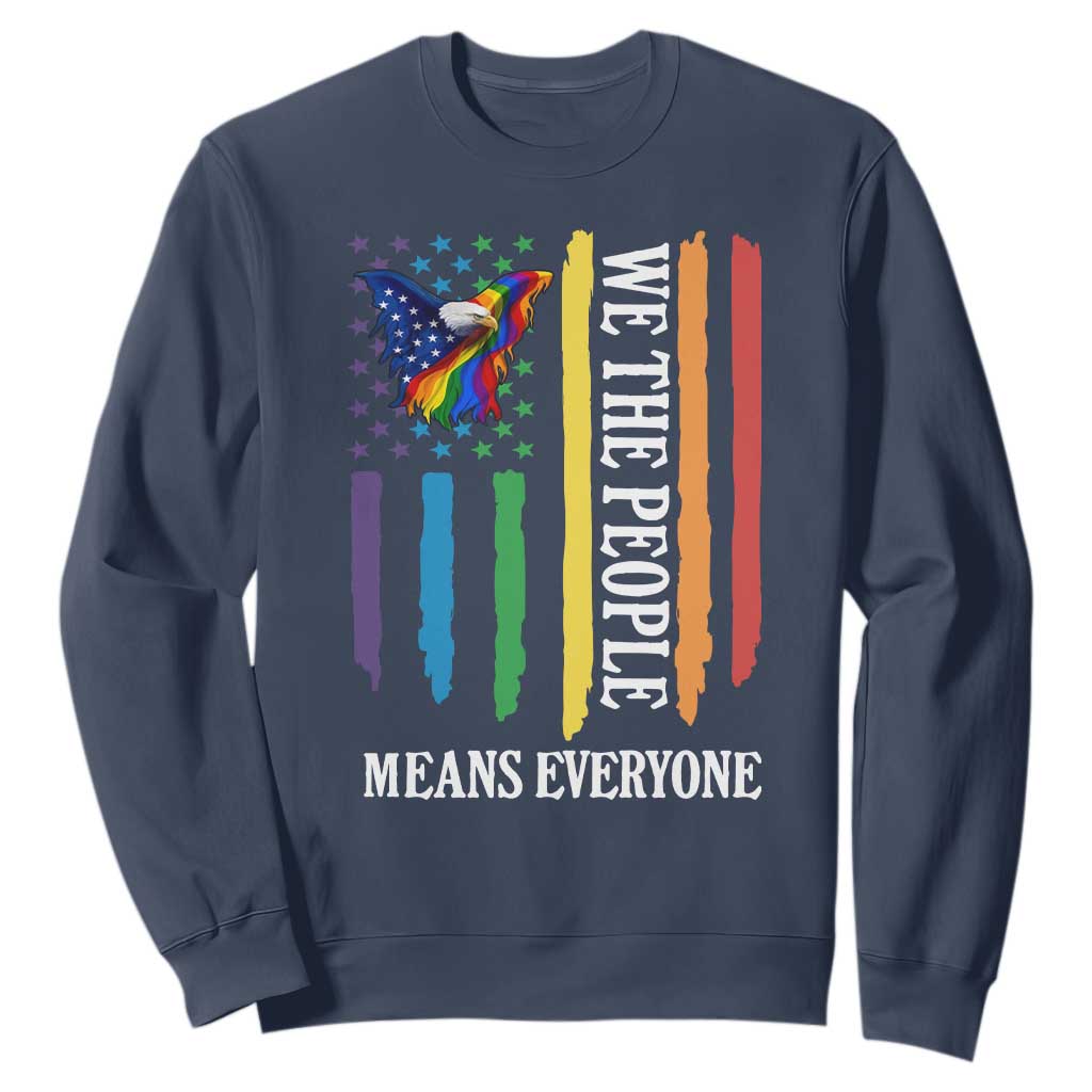 Patriotic Rainbow Pride American Eagle Sweatshirt We The People LGBT Pride TS12 Navy Print Your Wear