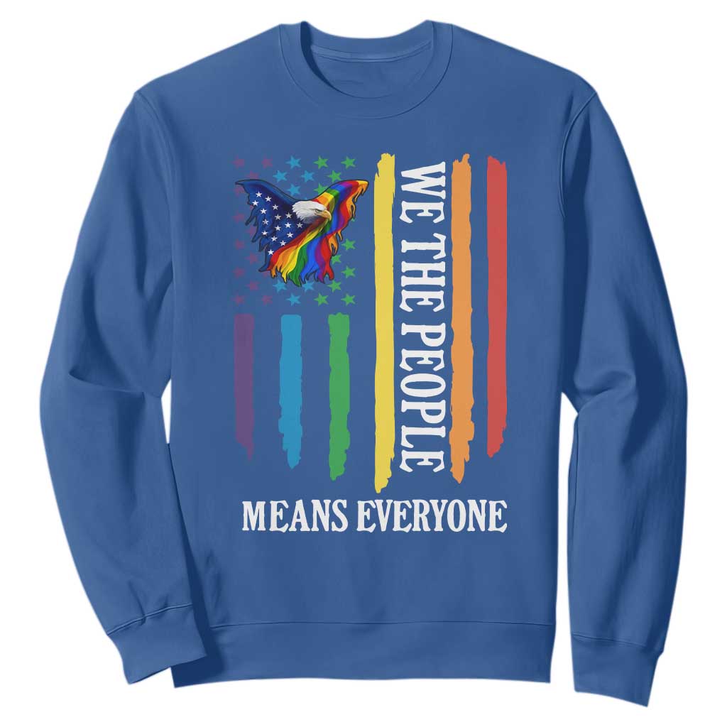 Patriotic Rainbow Pride American Eagle Sweatshirt We The People LGBT Pride TS12 Royal Blue Print Your Wear