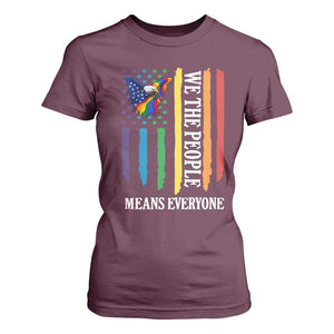 Patriotic Rainbow Pride American Eagle T Shirt For Women We The People LGBT Pride TS12 Maroon Print Your Wear