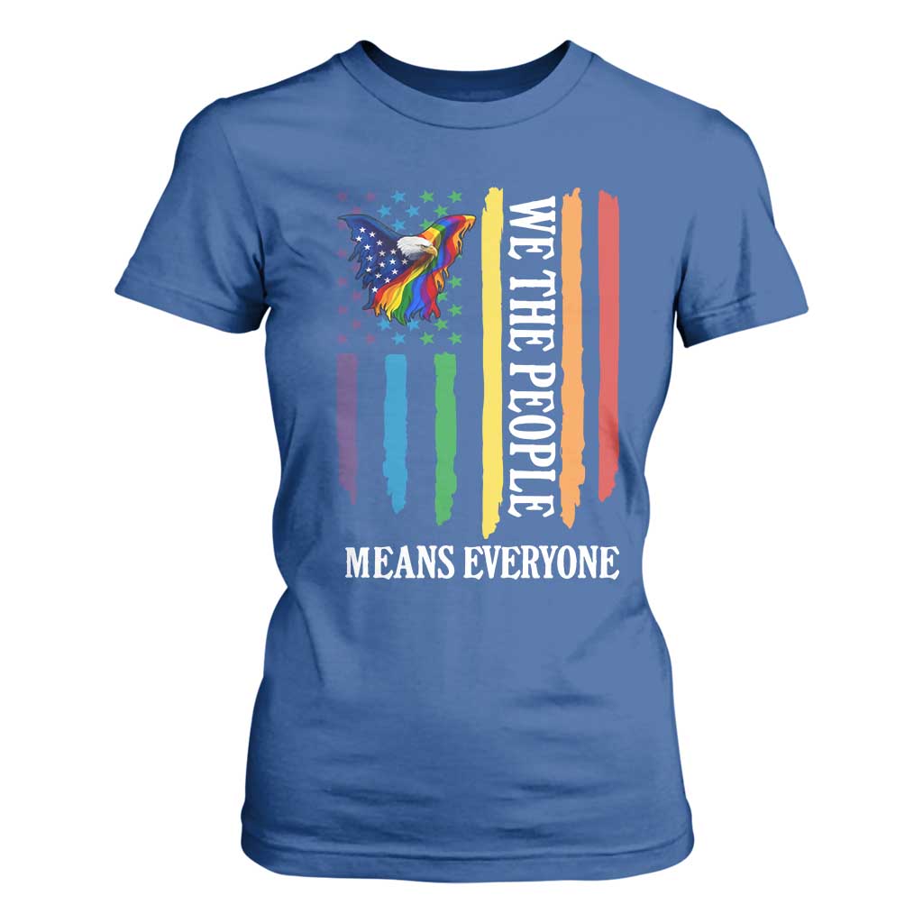Patriotic Rainbow Pride American Eagle T Shirt For Women We The People LGBT Pride TS12 Royal Blue Print Your Wear