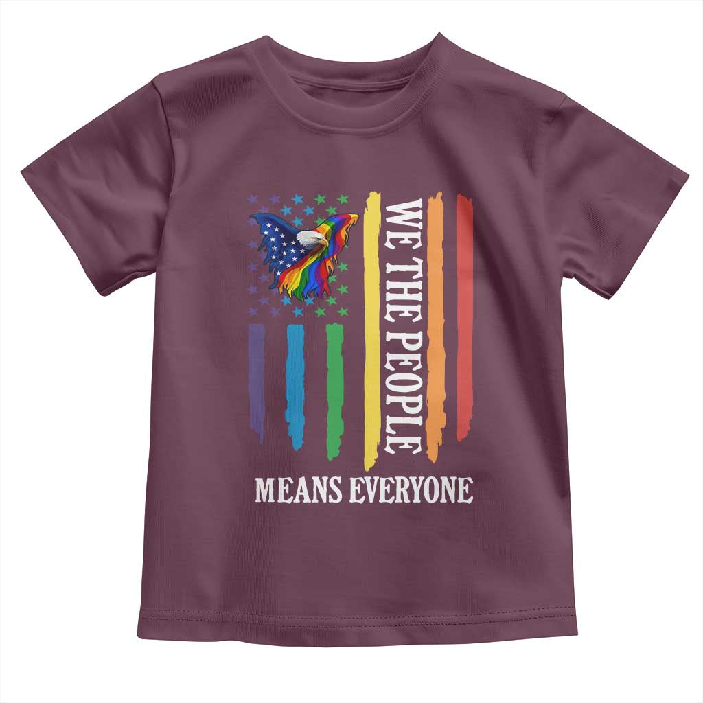 Patriotic Rainbow Pride American Eagle Toddler T Shirt We The People LGBT Pride TS12 Maroon Print Your Wear