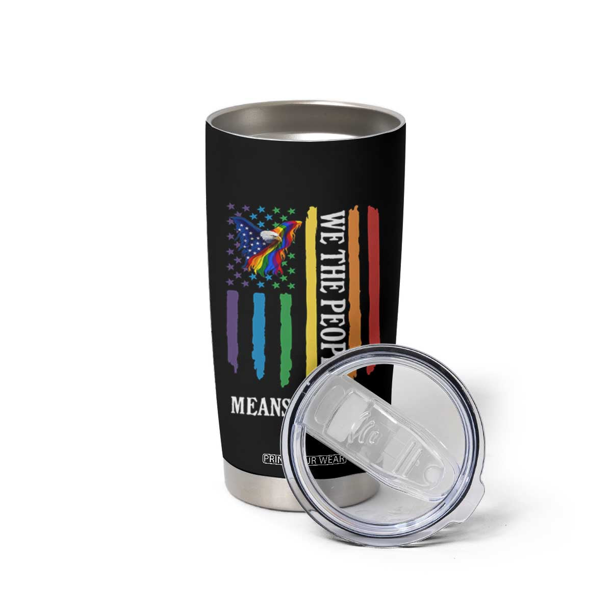 Patriotic Rainbow Pride American Eagle Tumbler Cup We The People LGBT Pride TS12 Print Your Wear