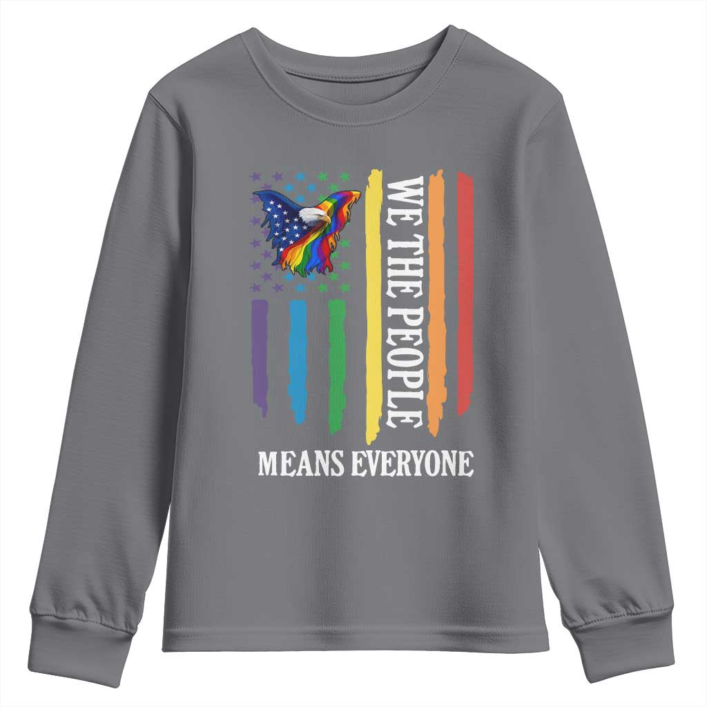 Patriotic Rainbow Pride American Eagle Youth Sweatshirt We The People LGBT Pride TS12 Charcoal Print Your Wear