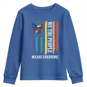 Patriotic Rainbow Pride American Eagle Youth Sweatshirt We The People LGBT Pride TS12 Royal Blue Print Your Wear