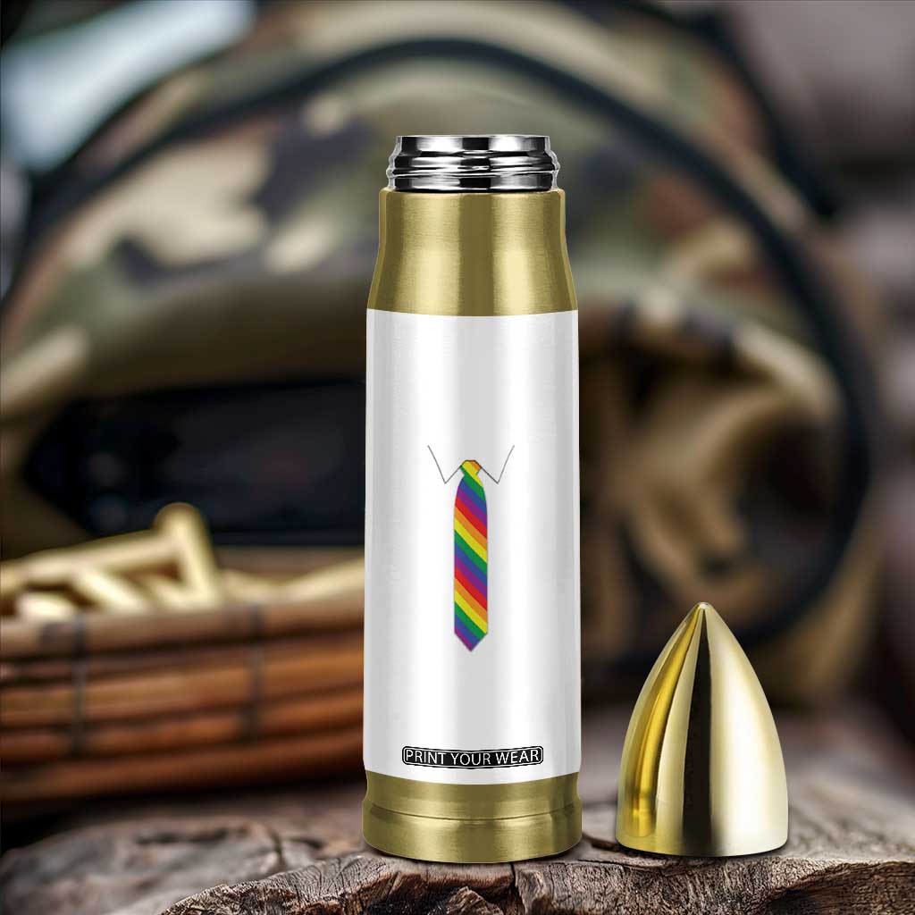 Funny Rainbow Striped Necktie Bullet Tumbler LGBT Pride Support Graphic TS12 Print Your Wear