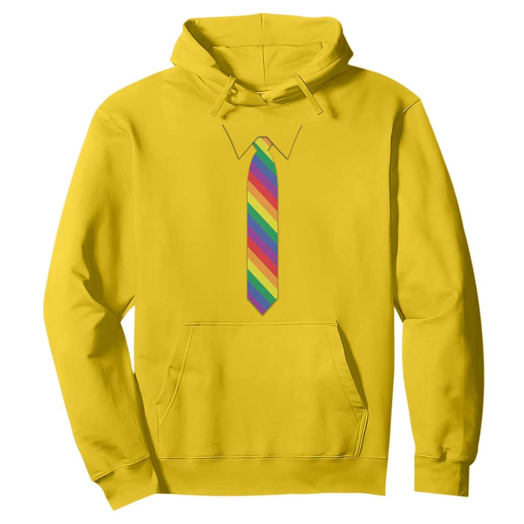 Funny Rainbow Striped Necktie Hoodie LGBT Pride Support Graphic TS12 Daisy Print Your Wear
