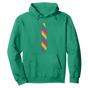 Funny Rainbow Striped Necktie Hoodie LGBT Pride Support Graphic TS12 Irish Green Print Your Wear