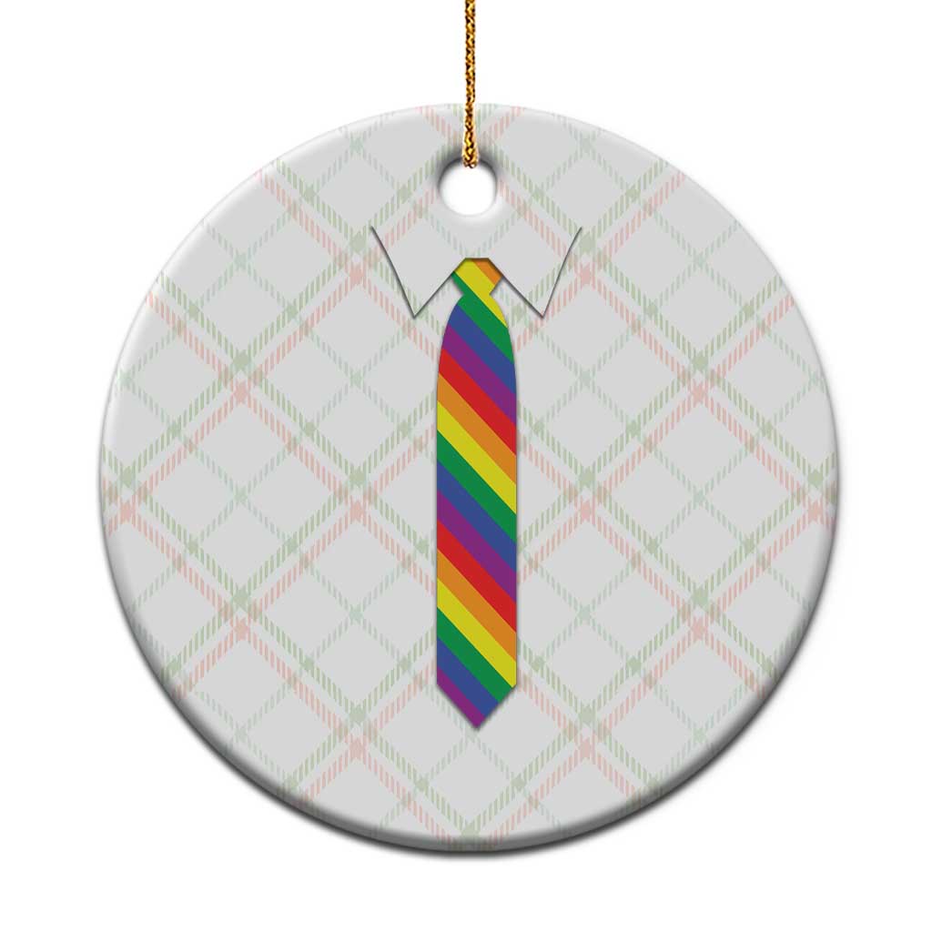 Funny Rainbow Striped Necktie Ceramic Ornament LGBT Pride Support Graphic TS12 1pc Christmas Plaid Print Your Wear