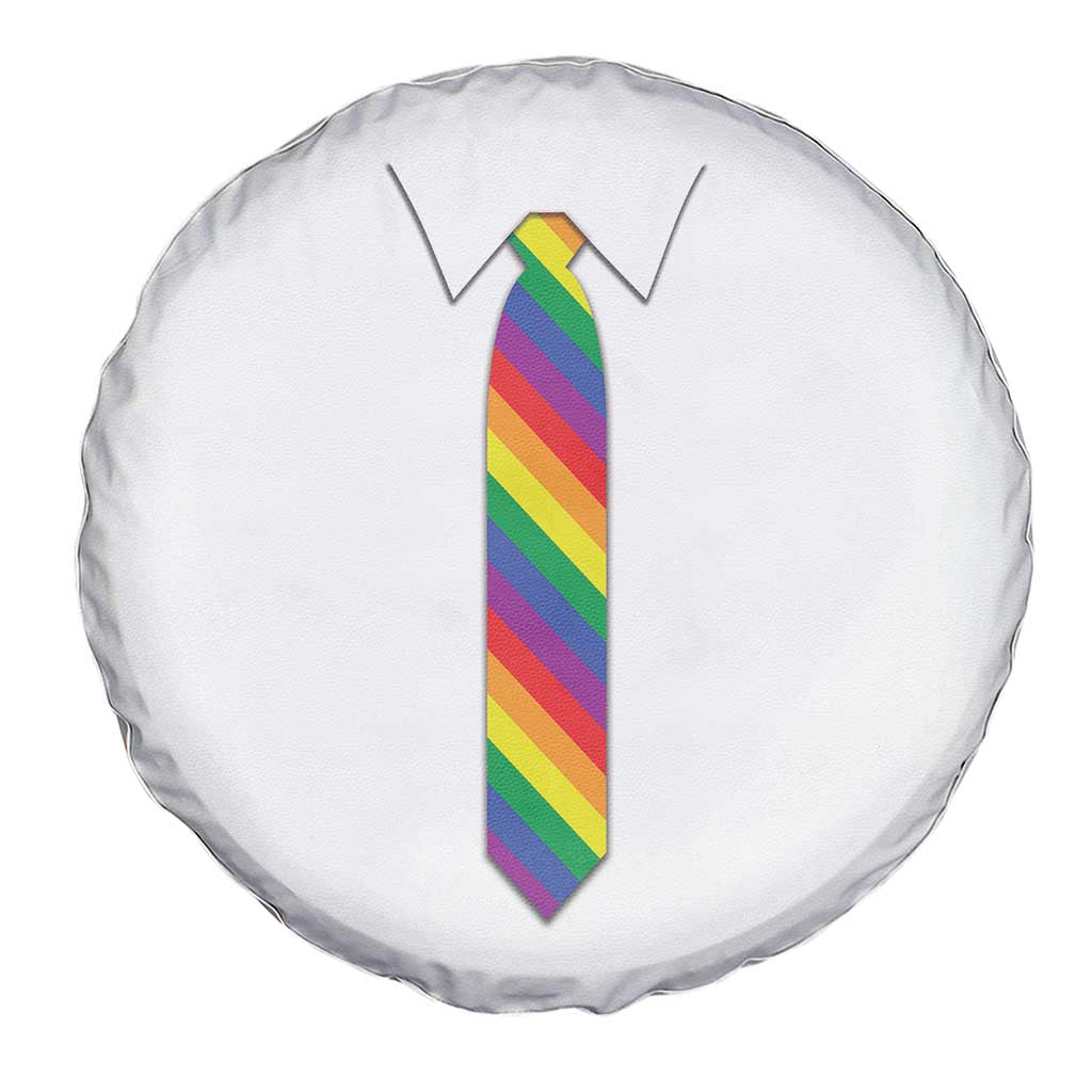 Funny Rainbow Striped Necktie Spare Tire Cover LGBT Pride Support Graphic TS12 Print Your Wear