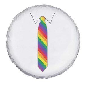 Funny Rainbow Striped Necktie Spare Tire Cover LGBT Pride Support Graphic TS12 Print Your Wear
