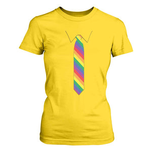 Funny Rainbow Striped Necktie T Shirt For Women LGBT Pride Support Graphic TS12 Daisy Print Your Wear