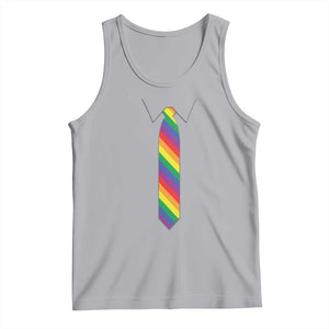 Funny Rainbow Striped Necktie Tank Top LGBT Pride Support Graphic TS12 Athletic Heather Print Your Wear