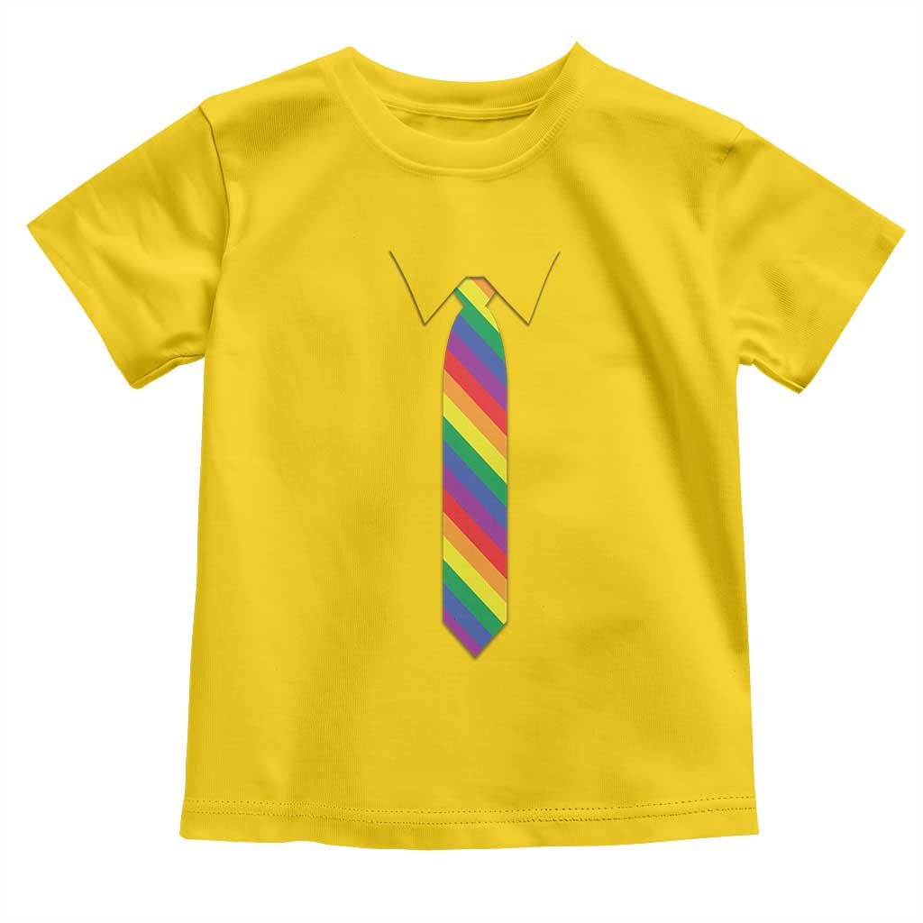 Funny Rainbow Striped Necktie Toddler T Shirt LGBT Pride Support Graphic TS12 Daisy Print Your Wear
