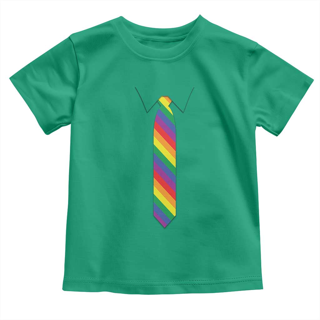 Funny Rainbow Striped Necktie Toddler T Shirt LGBT Pride Support Graphic TS12 Irish Green Print Your Wear