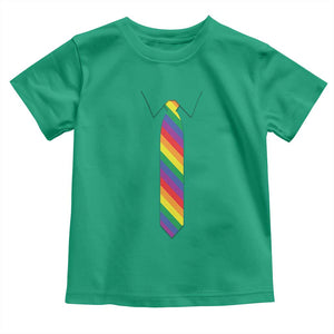 Funny Rainbow Striped Necktie Toddler T Shirt LGBT Pride Support Graphic TS12 Irish Green Print Your Wear