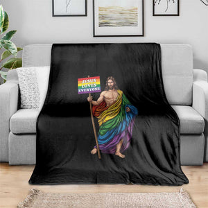 Christian LGBTQ Support Throw Blanket Jesus Loves Everyone TS12 Print Your Wear