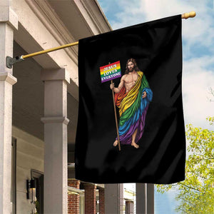 Christian LGBTQ Support Garden Flag Jesus Loves Everyone TS12 Print Your Wear