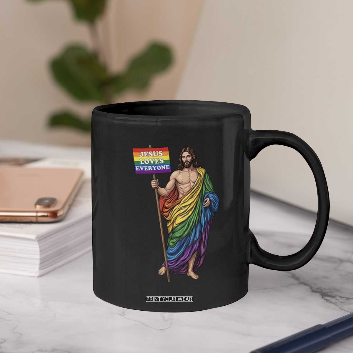Christian LGBTQ Support Coffee Mug Jesus Loves Everyone TS12 Print Your Wear