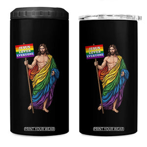Christian LGBTQ Support 4 in 1 Can Cooler Tumbler Jesus Loves Everyone