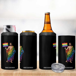 Christian LGBTQ Support 4 in 1 Can Cooler Tumbler Jesus Loves Everyone