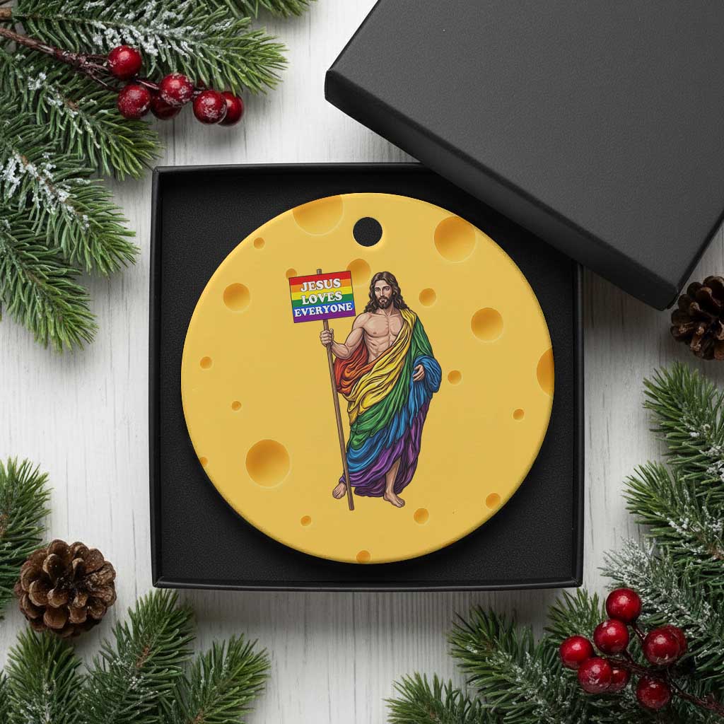 Christian LGBTQ Support Ceramic Ornament Jesus Loves Everyone TS12 1pc Yellow Cheese Print Your Wear
