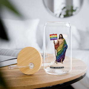 Christian LGBTQ Support Glass Can Jesus Loves Everyone TS12 Print Your Wear