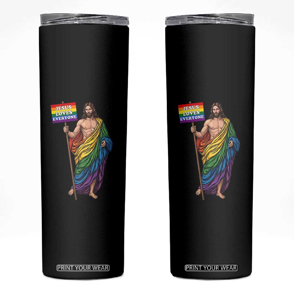 Christian LGBTQ Support Skinny Tumbler Jesus Loves Everyone TS12 Black Print Your Wear