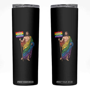 Christian LGBTQ Support Skinny Tumbler Jesus Loves Everyone TS12 Black Print Your Wear