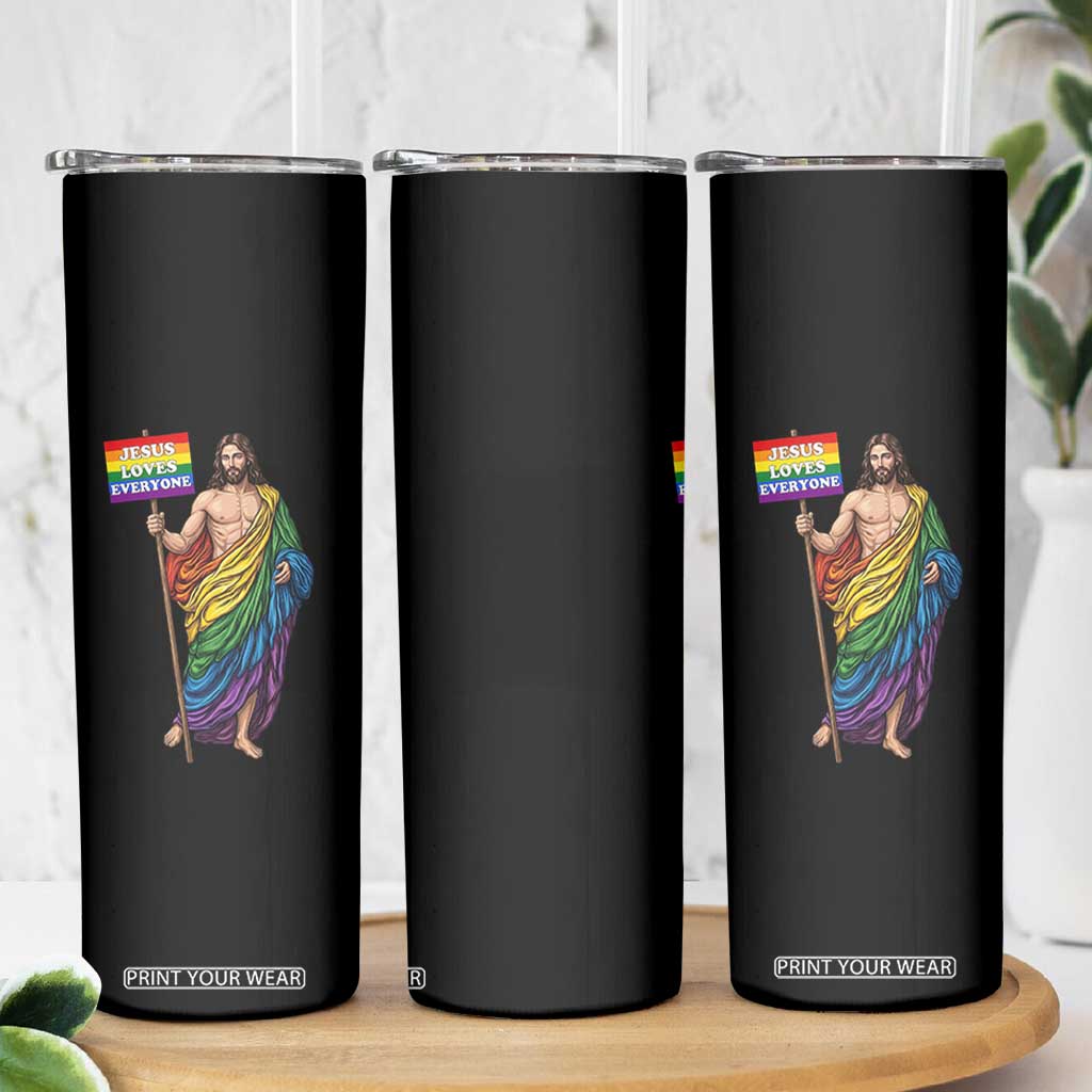 Christian LGBTQ Support Skinny Tumbler Jesus Loves Everyone TS12 Print Your Wear