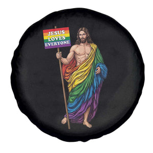 Christian LGBTQ Support Spare Tire Cover Jesus Loves Everyone TS12 Print Your Wear
