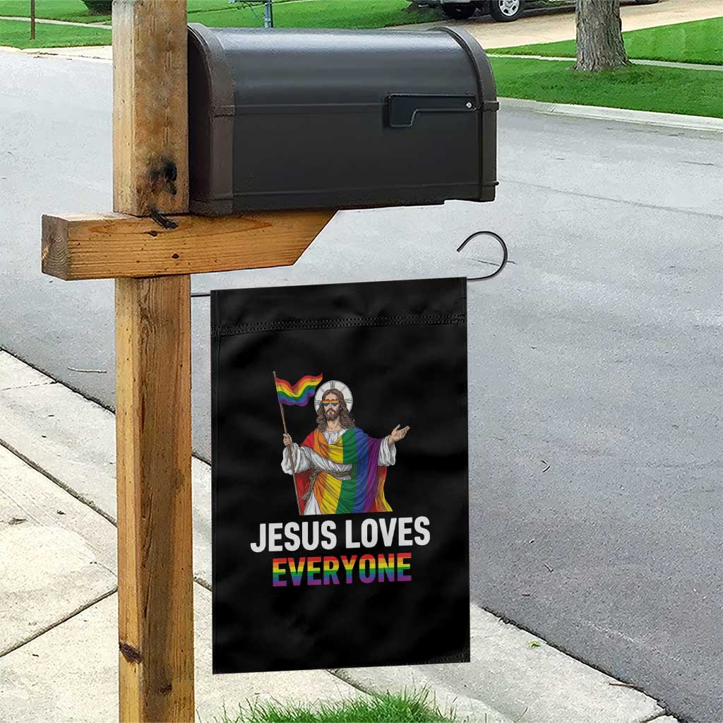 Funny Rainbow Jesus Loves Everyone Garden Flag Religious LGBTQ Support TS12 Print Your Wear