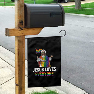 Funny Rainbow Jesus Loves Everyone Garden Flag Religious LGBTQ Support TS12 Print Your Wear
