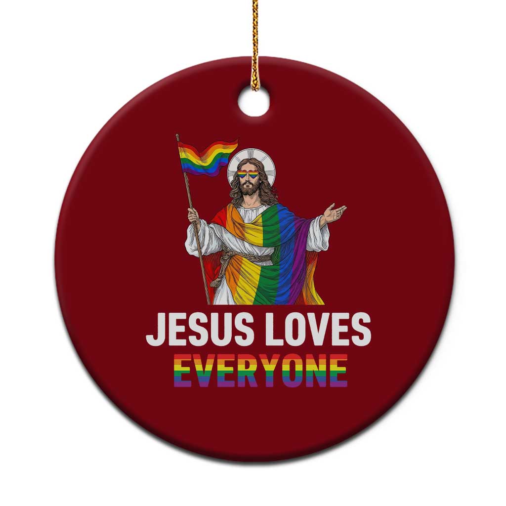 Funny Rainbow Jesus Loves Everyone Ceramic Ornament Religious LGBTQ Support TS12 1pc Red Print Your Wear