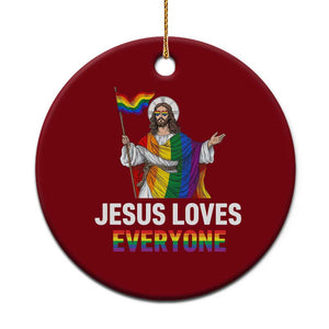 Funny Rainbow Jesus Loves Everyone Ceramic Ornament Religious LGBTQ Support TS12 1pc Red Print Your Wear