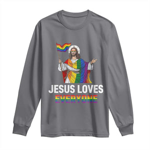 Funny Rainbow Jesus Loves Everyone Long Sleeve Shirt Religious LGBTQ Support