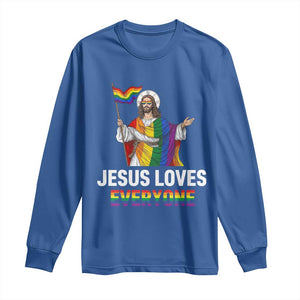 Funny Rainbow Jesus Loves Everyone Long Sleeve Shirt Religious LGBTQ Support