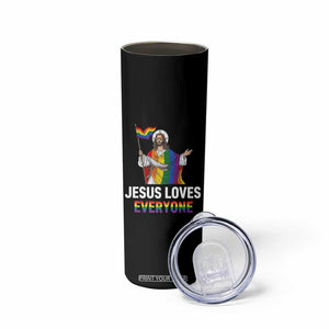 Funny Rainbow Jesus Loves Everyone Skinny Tumbler Religious LGBTQ Support TS12 Print Your Wear