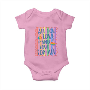 All For Love And Love For All Baby Onesie Pride Month LGBT Support TS12 Light Pink Print Your Wear