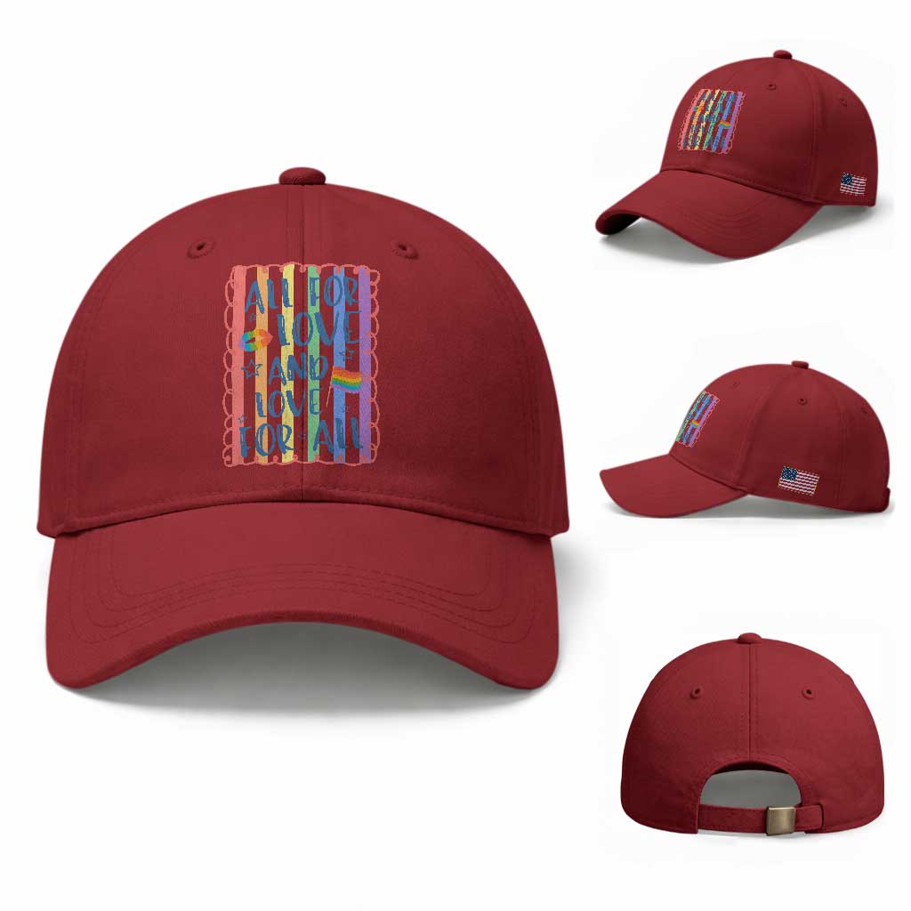 All For Love And Love For All Baseball Cap Pride Month LGBT Support