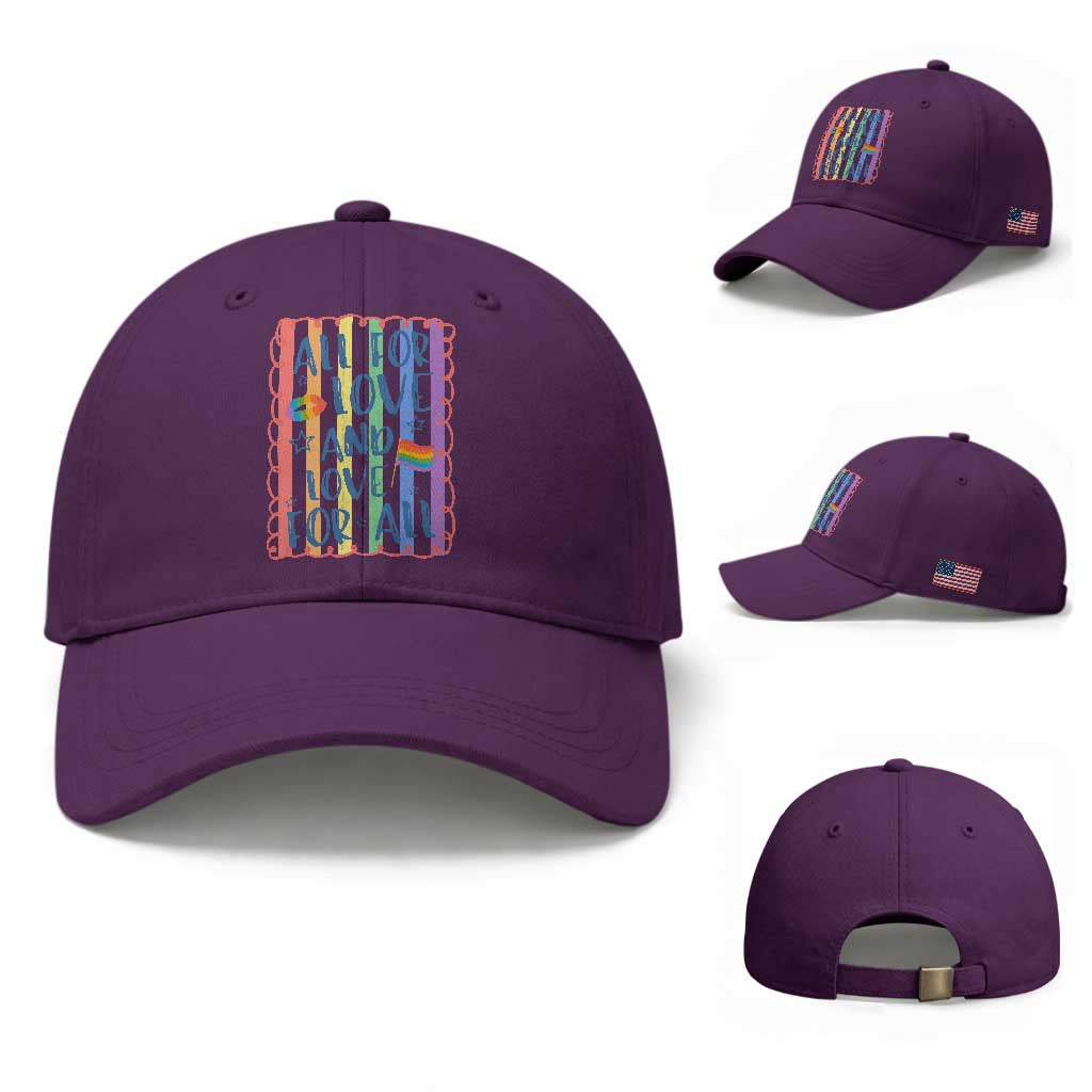 All For Love And Love For All Baseball Cap Pride Month LGBT Support