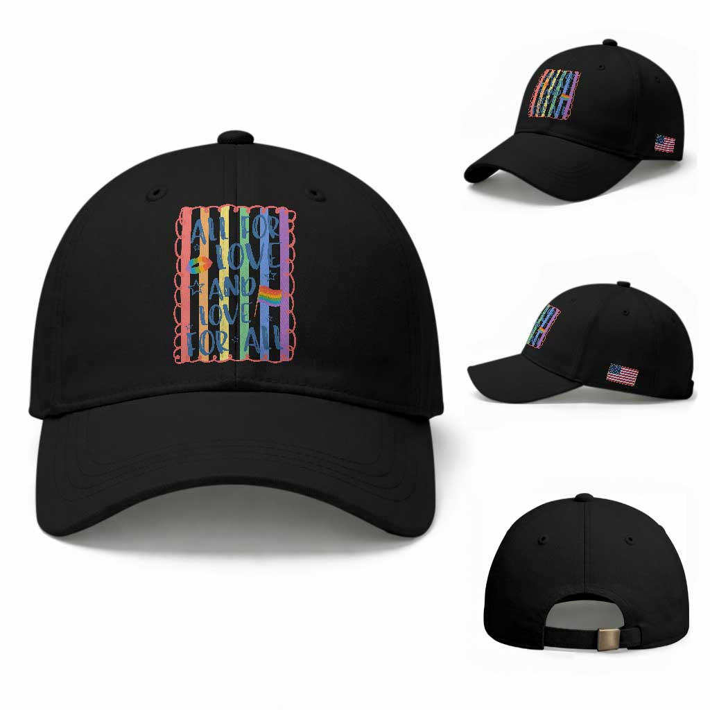 All For Love And Love For All Baseball Cap Pride Month LGBT Support