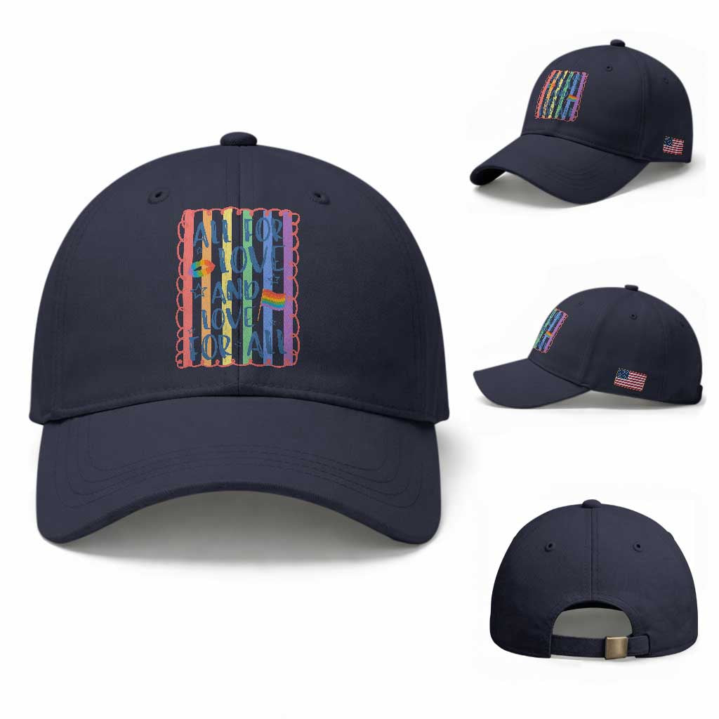 All For Love And Love For All Baseball Cap Pride Month LGBT Support