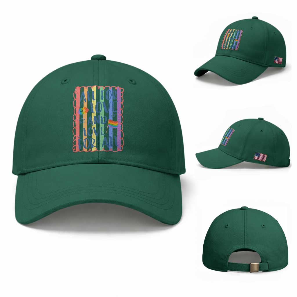 All For Love And Love For All Baseball Cap Pride Month LGBT Support