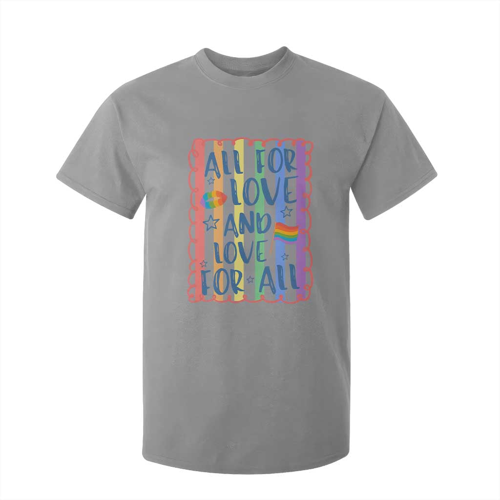 All For Love And Love For All T Shirt For Kid Pride Month LGBT Support TS12 Sport Gray Print Your Wear