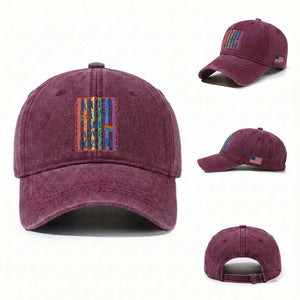 All For Love And Love For All Washed Cotton Baseball Cap Pride Month LGBT Support TS12 Washed Cap Universal Fit Burgundy Print Your Wear