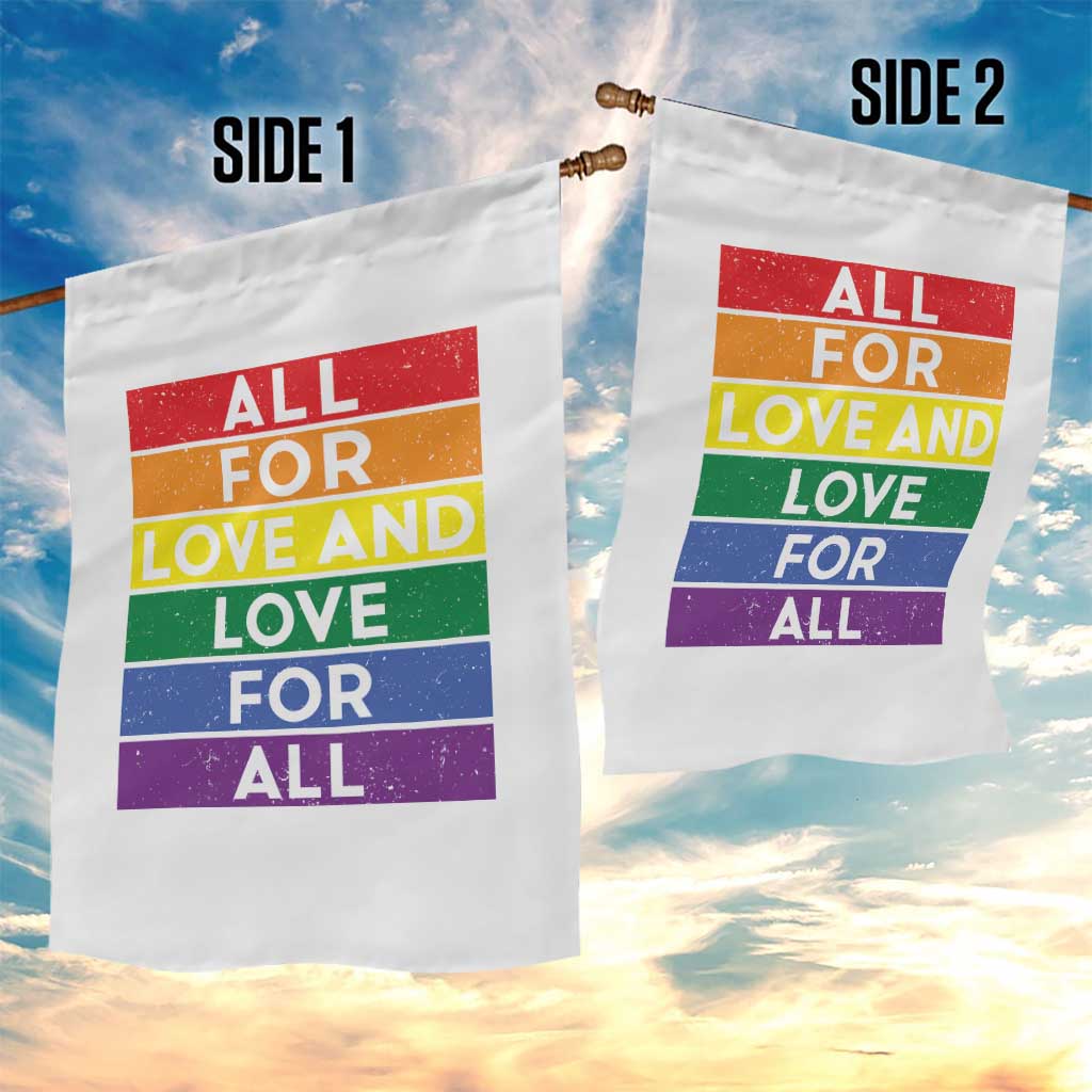 Vintage All For Love And Love For All Garden Flag Pride Month Rainbow Graphic TS12 Print Your Wear