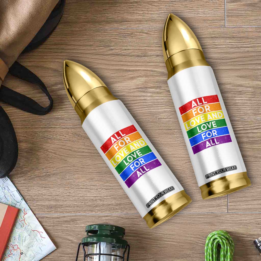 Vintage All For Love And Love For All Bullet Tumbler Pride Month Rainbow Graphic TS12 Print Your Wear