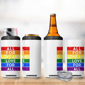Vintage All For Love And Love For All 4 in 1 Can Cooler Tumbler Pride Month Rainbow Graphic TS12 Print Your Wear